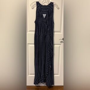 Loveappella Navy and White Maxi Dress